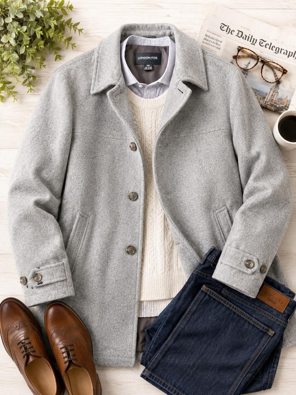 Vintage London Fog Wool Blend Car Coat | Classic Button Front Overcoat Medium